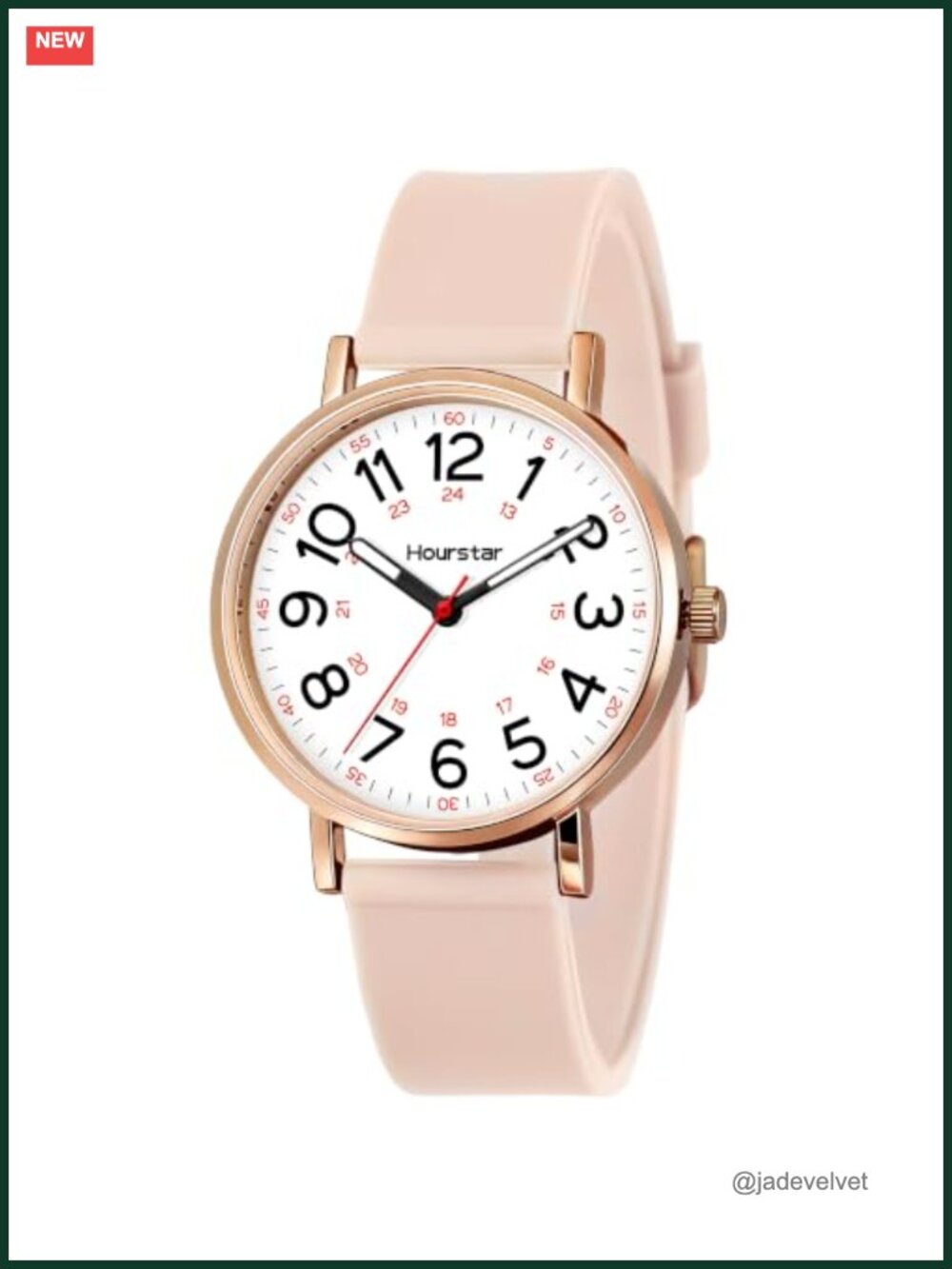 Women's Analog Nurse Watch Second Hand Easy Read Silicone Band